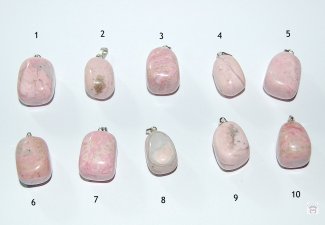 Trommelsteinanhänger Rhodochrosit mit Metallöse