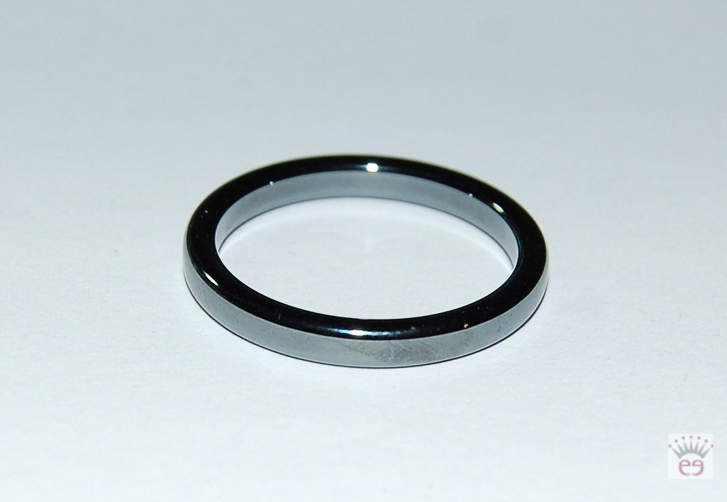 Edelstein Ring der Kraft Hämatit poliert Außenseite flach 6 mm verschiedene Größ