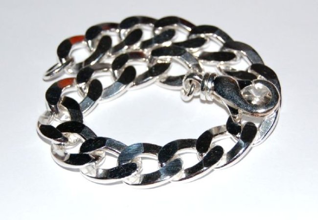 Silberarmband, Panzerarmband, massiv, ca. 21 cm lang, 43 g, Silber 925