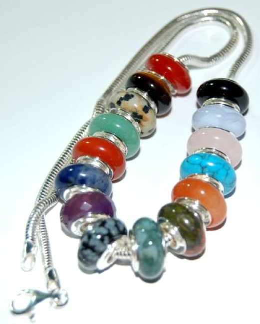 Edelsteinbead - Unakit, ca. 15 mm