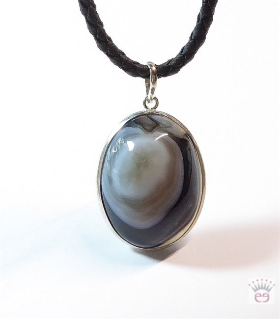 Silberanhänger Achat schwarz