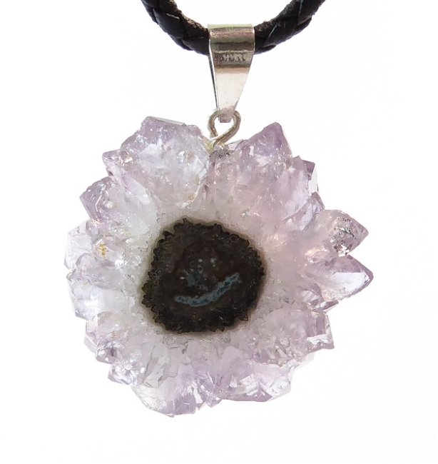 Amethyst-Stalaktit-Anhänger, Silberöse