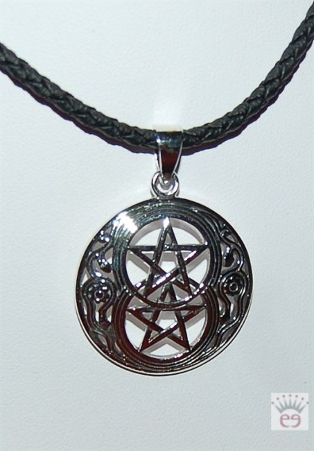 Silberanhänger Chalice-Brunnen mit Pentagramm