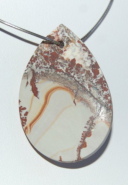 Tropfenförmiger Anhänger Dendriten-Rhyolith