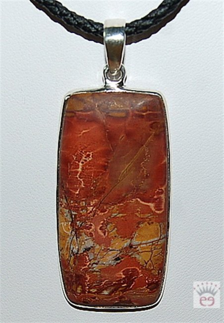 Jaspisanhänger rechteckig in Silber