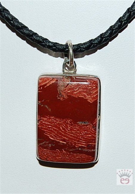 Jaspisanhänger Rechteck in Silber