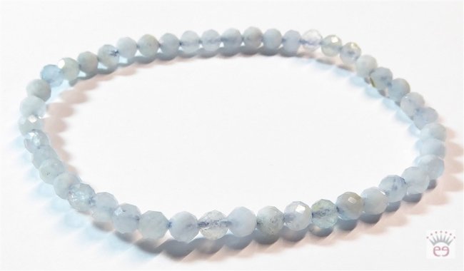 Armband Aquamarin, facettiert, 4mm