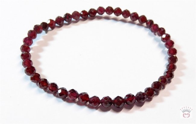 Armband Granat, facettiert, 4mm