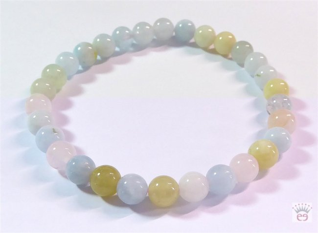 Armschmuck Kugelarmband Beryll Multicolor, ca. 6 mm