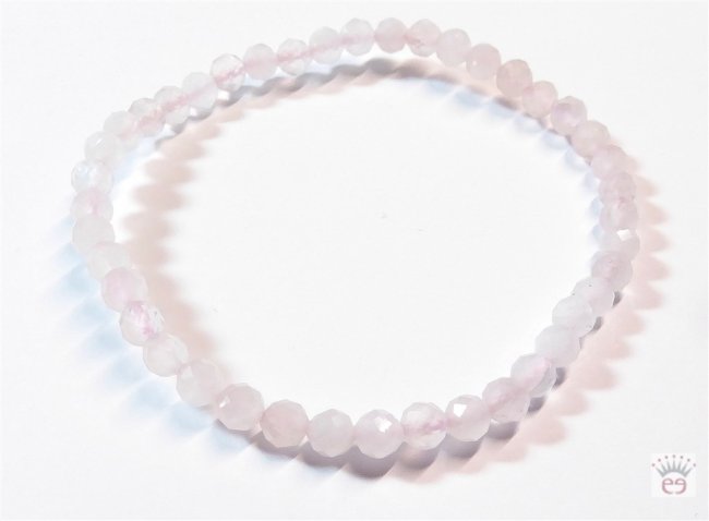 Armband Rosenquarz, facettiert, 4mm