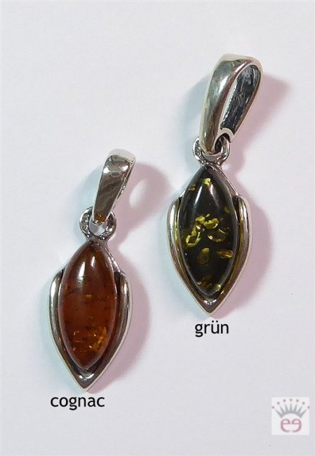 Silberanhänger mit cognacfarbenem Bernstein-Cabochon