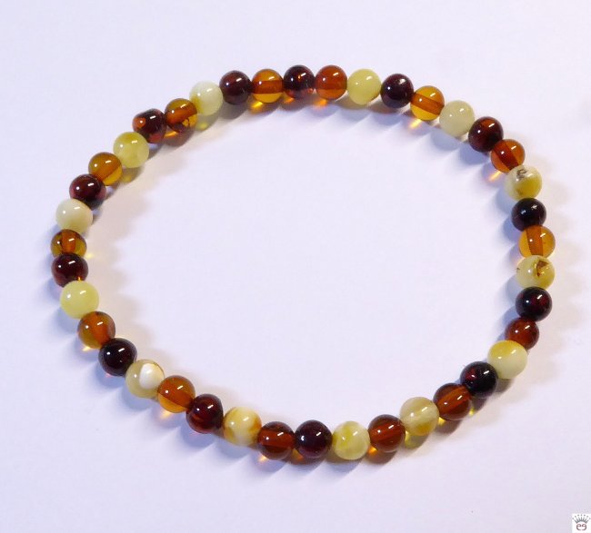 Elastisches Bernsteinarmband Kugelarmband