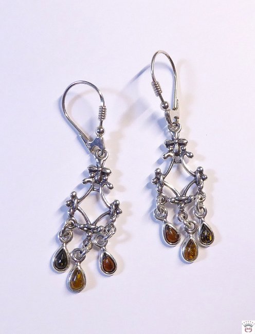 Bernsteinohrhänger Multicolor