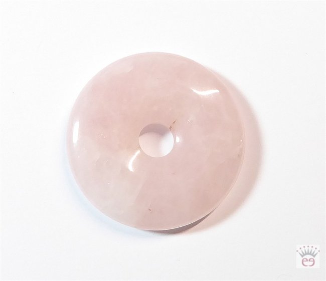 Anhänger Donut, Rosenquarz, ca. 40 mm