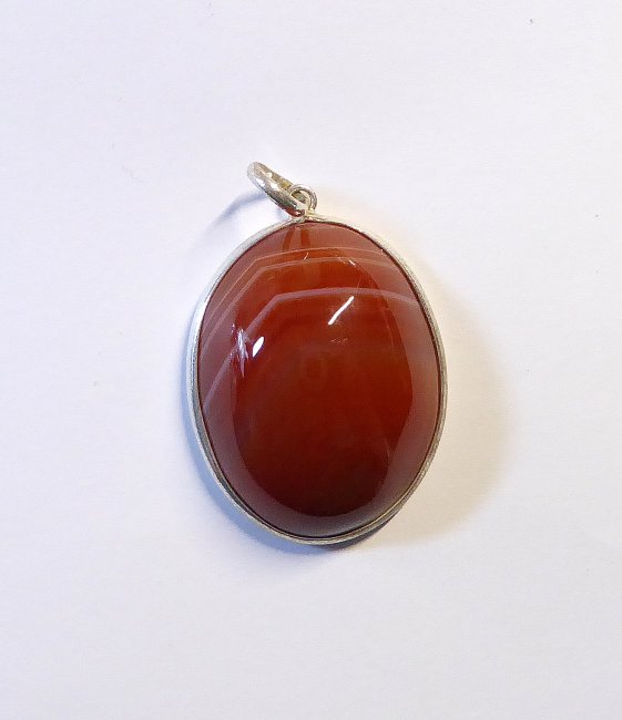 Edelsteinanhänger Achat rot Silber 950