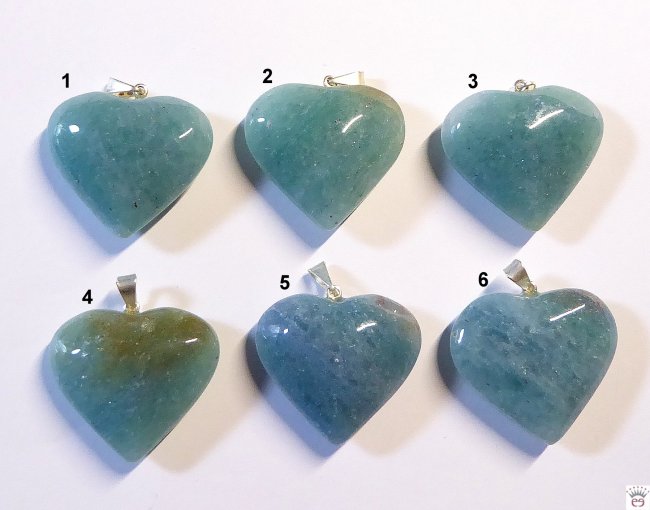 Edelsteinherzanhänger Amazonit, Metallöse