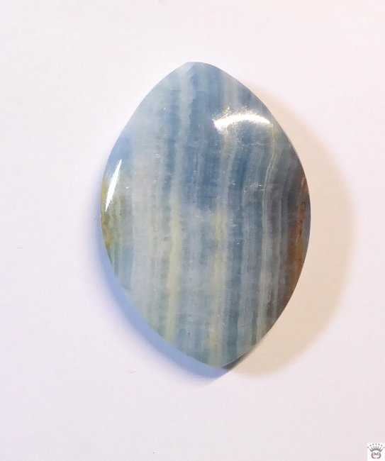Geometrischer Anhänger Aragonit blau, Edelsteinanhänger, navette