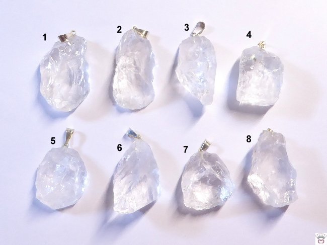 Bergkristall-Anhänger, Rohstein, Metallöse