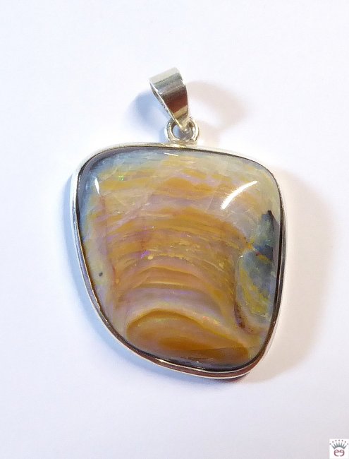 Boulderopal-Anhänger, Silberfassung