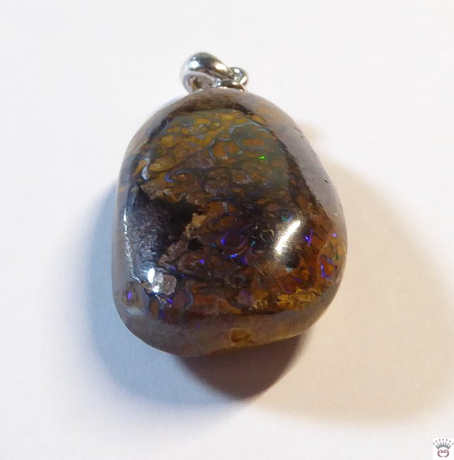 Boulderopal-Anhänger, Silberöse, Detail