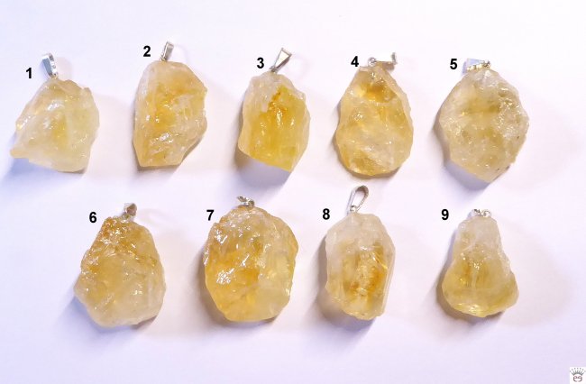 Citrin-Anhänger, Rohstein, Metallöse