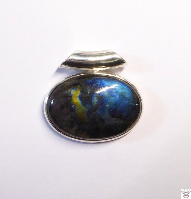 Silberanhänger Spektrolith-Cabochon