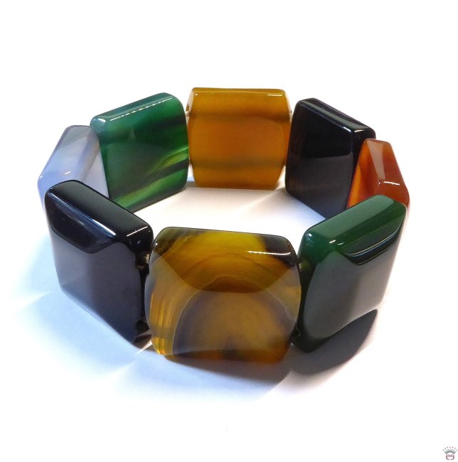 Armschmuck Achat, Rechtecke