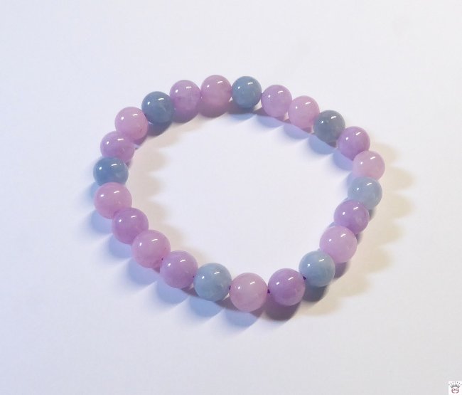 Armschmuck Kugelarmband Amethyst, Aquamarin, Rosenquarz,, ca. 8 mm,