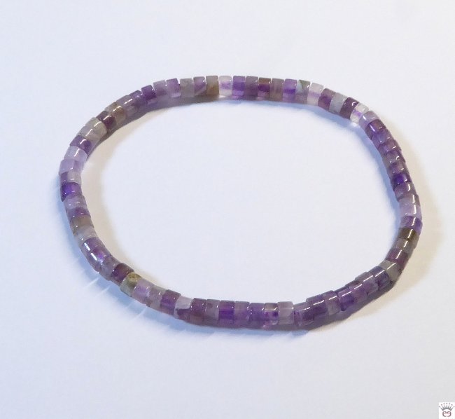 Armschmuck Heishi-Rondelle-Armband Amethyst, ca. 4x2 mm,