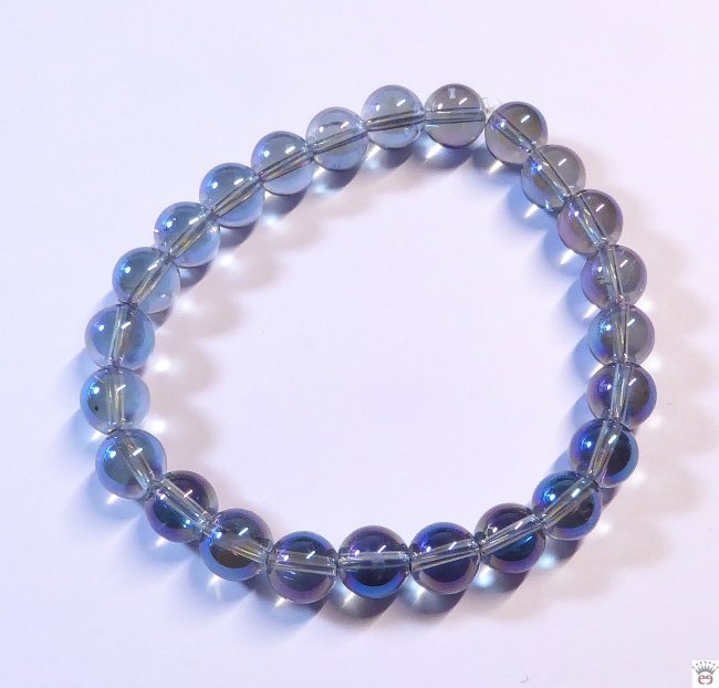 Armschmuck Kugelarmband Aqua Aura, ca. 8 mm