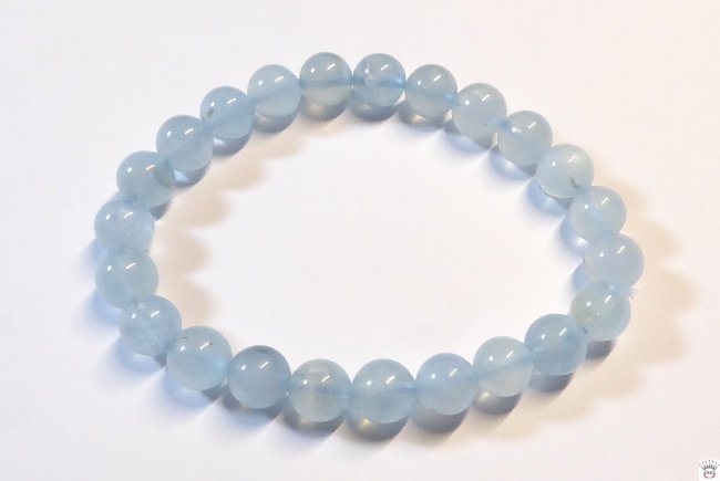 Kugelarmband Aquamarin, 8mm