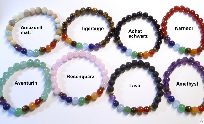 Kugelarmband Multicolor Chakra-Farben