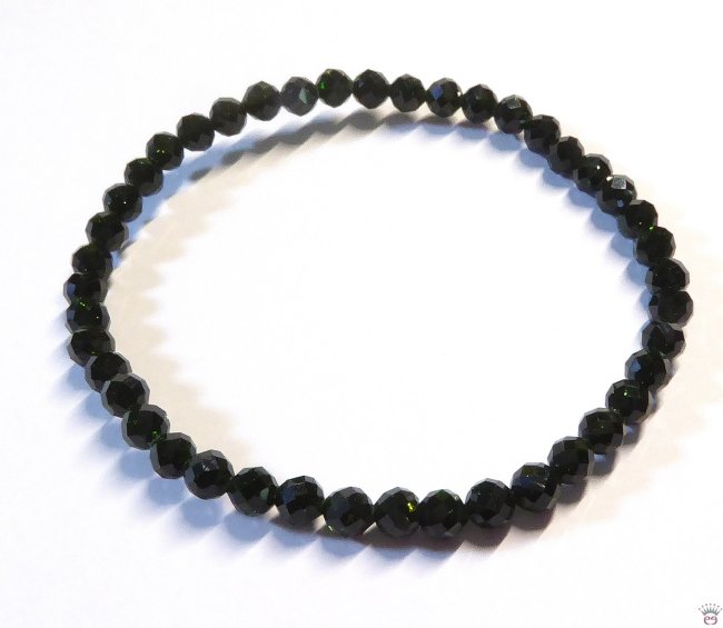 Armschmuck Kugelarmband Grünfluss, ca. 4 mm, facettiert
