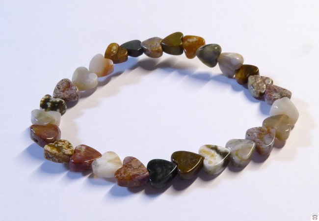 Armschmuck Herzarmband Ozeanjaspis, ca. 6 mm, Kinderarmband