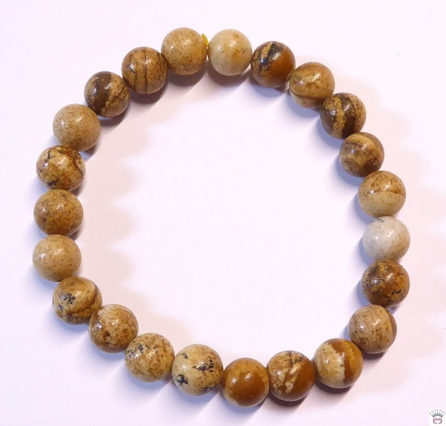 Dehnbares Kugelarmband Landschaftsjaspis