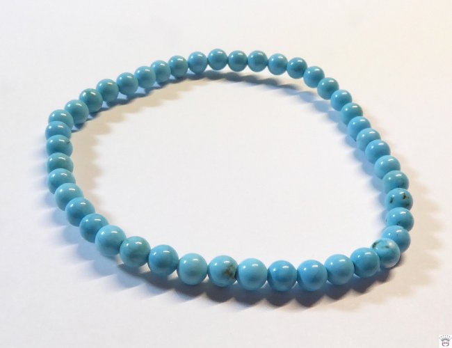 Armschmuck Kugelarmband Magnesit, türkis gefärbt, ca. 4 mm