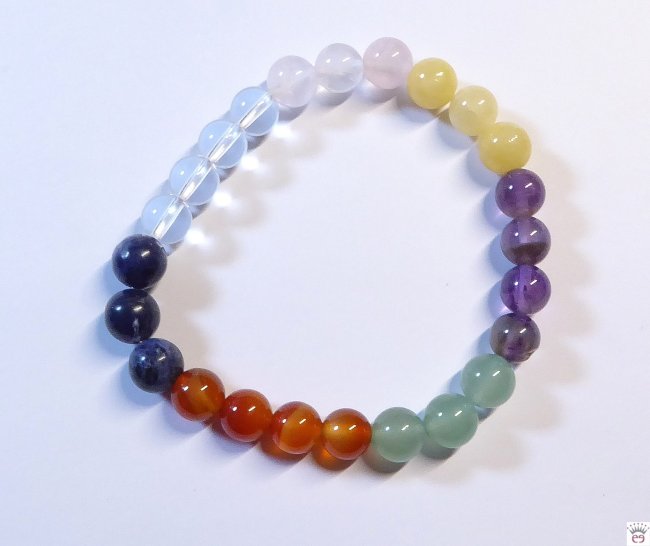 Armschmuck Kugelarmband Multicolor-Chakrafarben, ca. 8mm