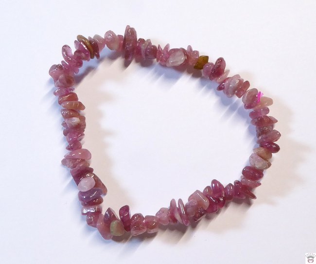 Einreihiges Splitterarmband Rubellit (Turmalin rot)