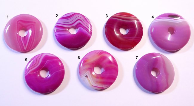 Edelsteindonut Achat pink, 30 mm