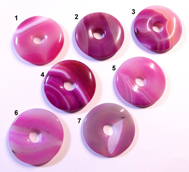 Edelsteindonut Achat pink, 40 mm