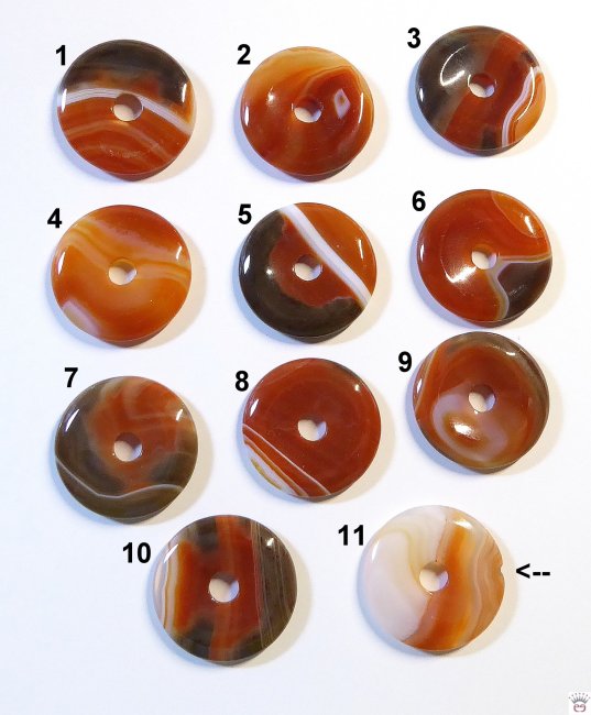 Anhänger Donut, Achat rot, ca. 25 mm
