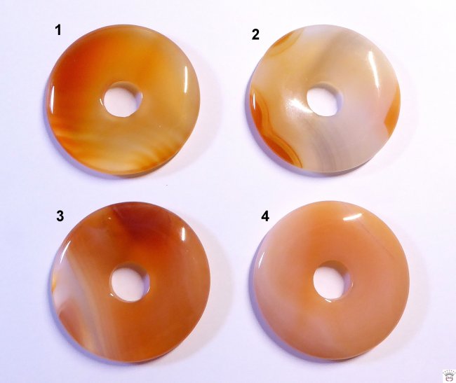Anhänger Donut, Achat rot, ca. 40mm