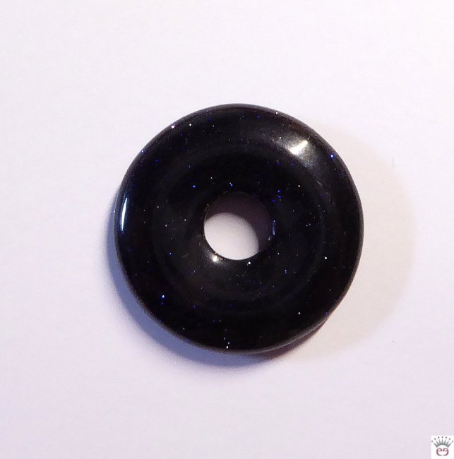 Anhänger Donut, Blaufluss, ca. 25 mm