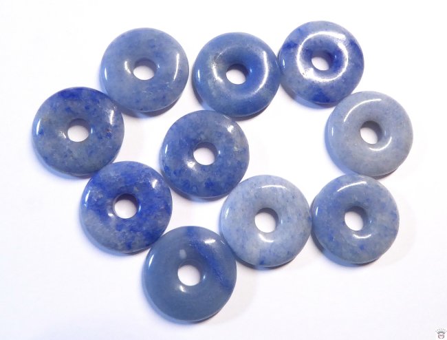 Anhänger Donut, Blauquarz, ca. 20 mm