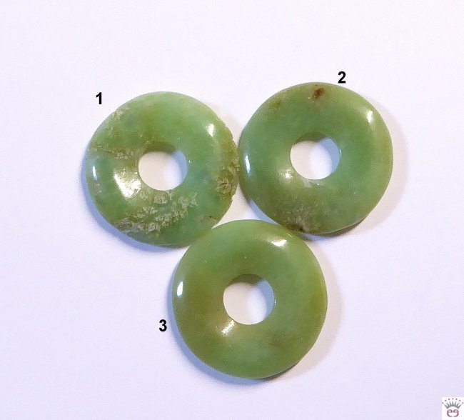 Anhänger Donut, Chrysopras, ca. 20 mm