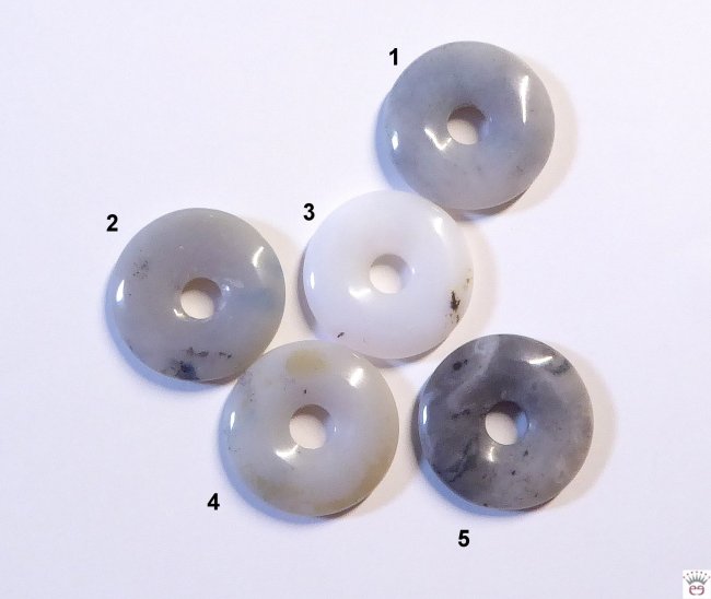 Anhänger Donut, Dendritenachat, ca. 20 mm