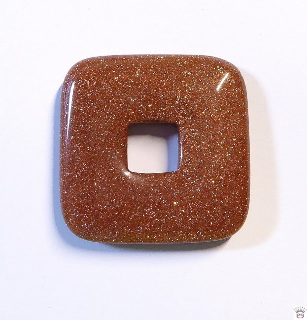 Anhänger Donut, Goldfluss (syn), ca. 40x40mm
