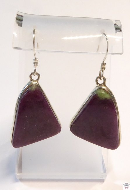 Silberohrhänger Rubin-Zoisit