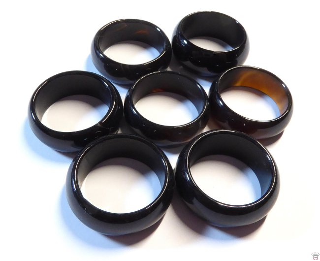 Achat schwarz-Ring, 8-9mm