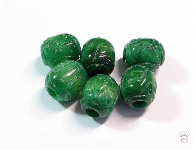 Grosslochperle Tönnchen gefärbte Jade